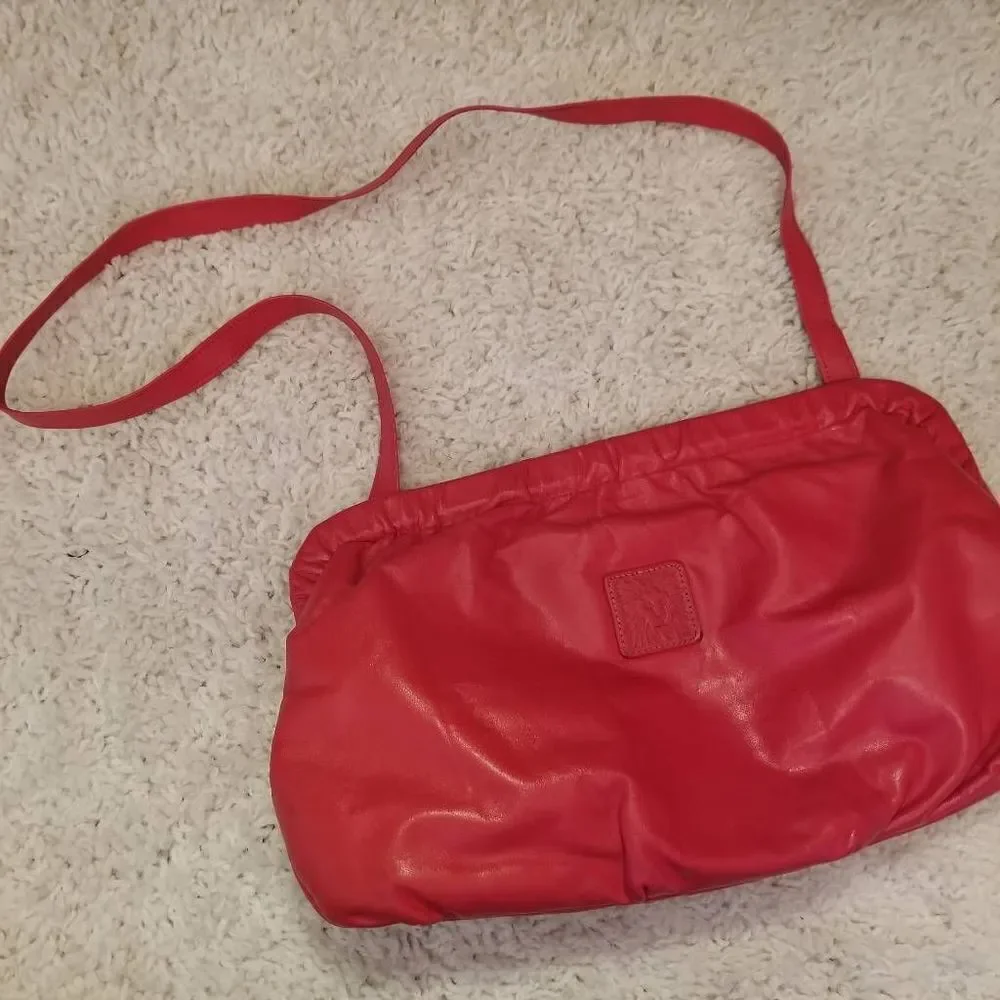 Anne Klein for Calderon Red Leather Purse Clutch - Picture 1 of 10